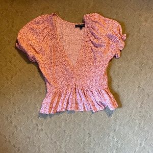 Smoke flowy floral top